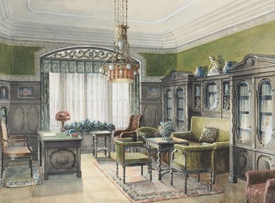 Interno della biblioteca da Edward Lamson Henry